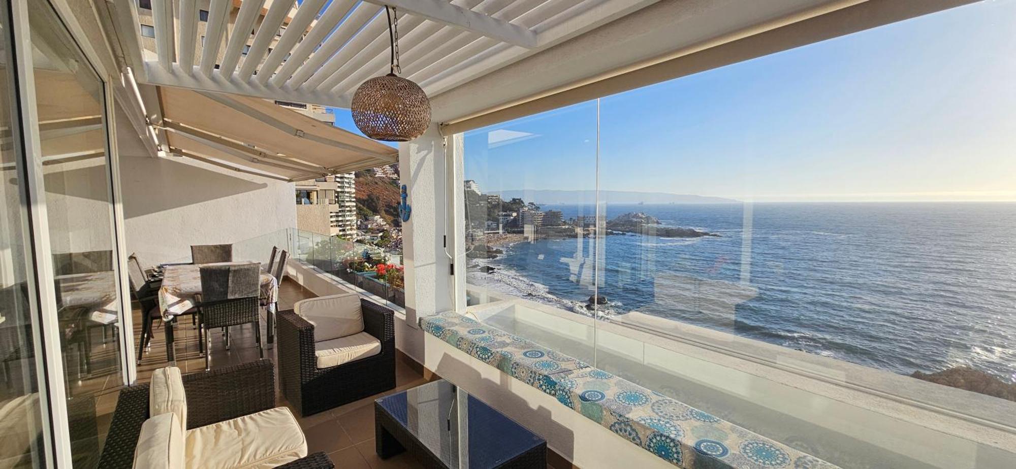 Depto Equipado Frente Al Mar. Excelente Terraza Apartamento